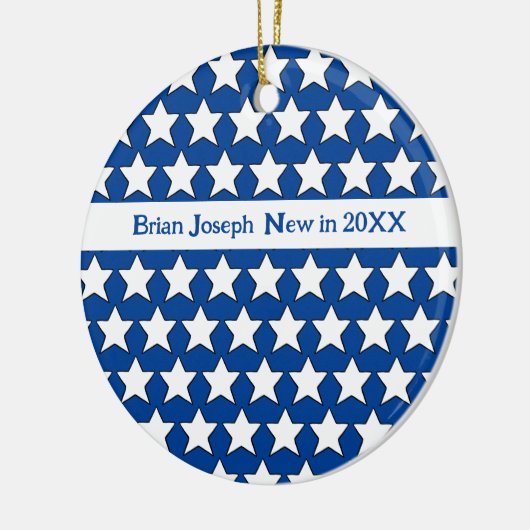 Patriottische foto Baby's eerste kerst Ornament (Links)