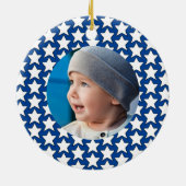 Patriottische foto Baby's eerste kerst Ornament (Achterkant)