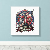 Patriottische Frankenstein Vrijheid Bruut Horror M Canvas Afdruk (Insitu (Houten vloer))