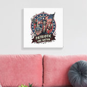 Patriottische Frankenstein Vrijheid Bruut Horror M Canvas Afdruk (Insitu (Woonkamer))