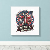Patriottische Frankenstein Vrijheid Bruut Horror M Canvas Afdruk (Insitu (Houten vloer))
