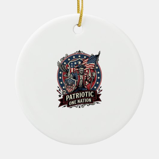Patriottische Frankenstein Vrijheid Bruut Horror M Keramisch Ornament (Voorkant)