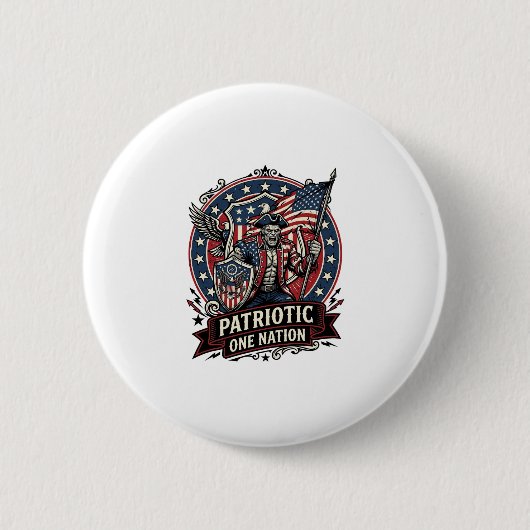 Patriottische Frankenstein Vrijheid Bruut Horror M Ronde Button 5,7 Cm (Voorkant)