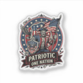 Patriottische Frankenstein Vrijheid Bruut Horror M Sticker (Voorkant)