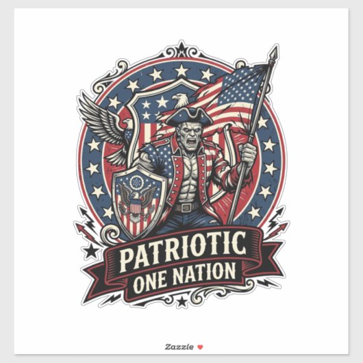 Patriottische Frankenstein Vrijheid Bruut Horror M Sticker (Vel)