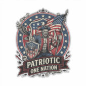 Patriottische Frankenstein Vrijheid Bruut Horror M Sticker (Voorkant)