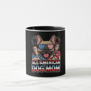 Patriottische Franse All American Hond Moeder. Mok