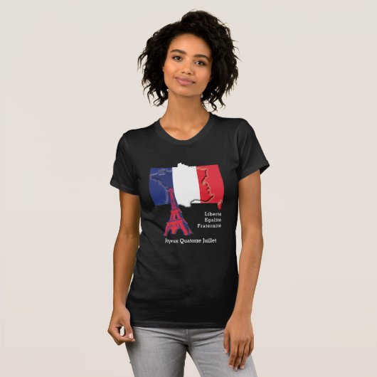 Patriottische Franse BASTILLE DAG T-shirt (Voorkant volledig)