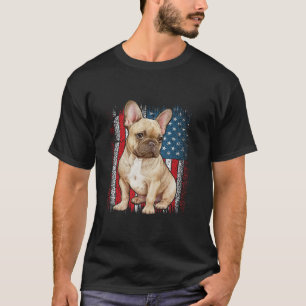 Patriottische franse buldog AMERIKAANSE VLAG 4th v T-shirt