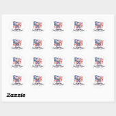 Patriottische Franse buldog Franse moeder Ronde Sticker (Vel)
