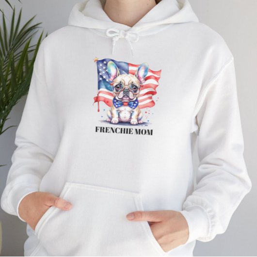 Patriottische Franse buldog frenchie moeder Hoodie