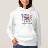 Patriottische Franse buldog frenchie moeder Hoodie (Voorkant)