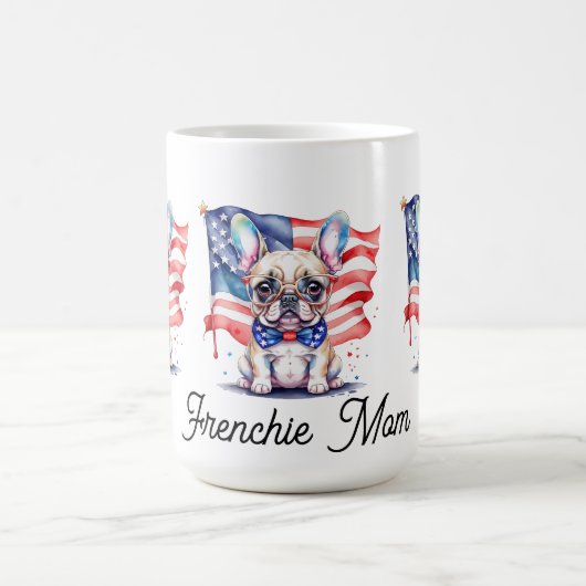 Patriottische Franse buldog frenchie moeder Koffiemok (Center)