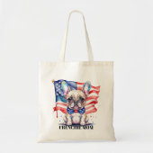 Patriottische Franse buldog frenchie moeder Tote Bag (Voorkant)