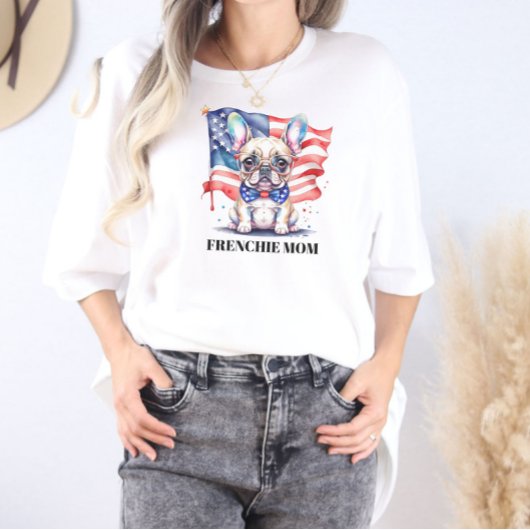 Patriottische Franse buldog frenchie moeder Tri-Blend Shirt