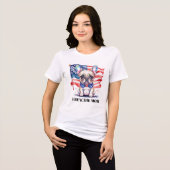Patriottische Franse buldog frenchie moeder Tri-Blend Shirt (Voorkant volledig)