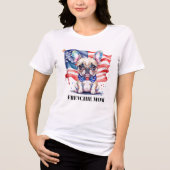Patriottische Franse buldog frenchie moeder Tri-Blend Shirt (Voorkant)