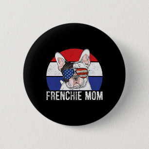 Patriottische Franse Bulldog Frenchie Amerikaanse Ronde Button 5,7 Cm