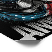 Patriottische Franse hond Amerikaanse vlag 4 juli  Poster (Hoek)