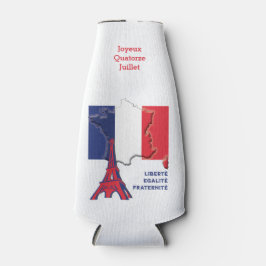 Patriottische Franse vlag BASTILLE DAG Flesjeskoeler