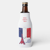 Patriottische Franse vlag BASTILLE DAG Flesjeskoeler (Fles Voorkant)