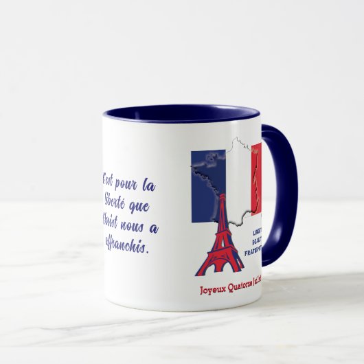 Patriottische Franse vlag BASTILLE DAG Mok (Voorkant rechts)