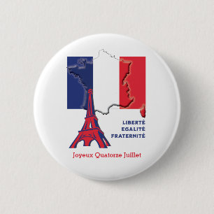 Patriottische Franse vlag BASTILLE DAG Ronde Button 5,7 Cm