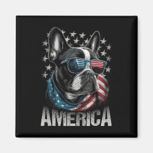 Patriottische Frenchie Dog Amerikaanse vlag 4 juli Magneet