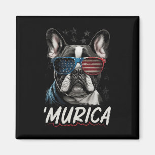 Patriottische Frenchie Dog Amerikaanse vlag 4 juli Magneet
