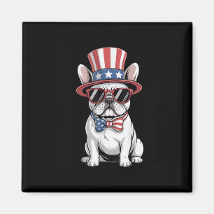 Patriottische Frenchie Hond Vlag Verenigde Staten Magneet