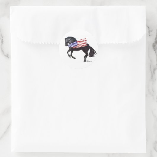 Patriottische Friese Paardenvlag Ronde Sticker (Tas)