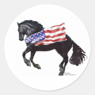 Patriottische Friese Paardenvlag Ronde Sticker