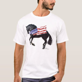 Patriottische Friesian Horse Flag T-shirt