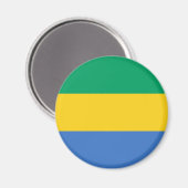 Patriottische Gabonese vlag Magneet (Voorkant / Achterkant)