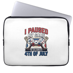 Patriottische Gamer 4 juli Vintage Vector T-shirt_ Laptop Sleeve