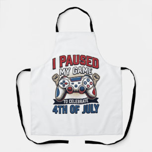 Patriottische Gamer 4 juli Vintage Vector T-shirt_ Schort