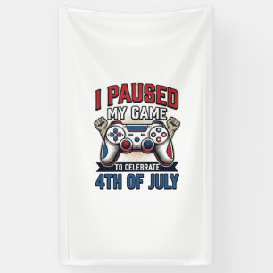 Patriottische Gamer 4 juli Vintage Vector T-shirt_ Spandoek