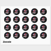 Patriottische Gamer 4th van juli Video-game Contro Ronde Sticker (Vel)