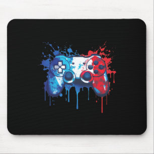 Patriottische Gamer - Rood Wit Blauw 4 juli Video Muismat