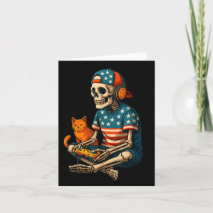 Patriottische Gamer Skelet Gaming Videogames Kat B Kaart