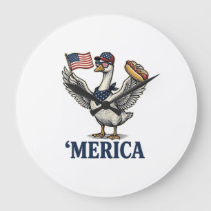 Patriottische Gans 'Merica Hot Dog Vintage T-shirt Grote Klok