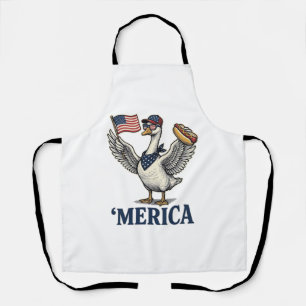 Patriottische Gans 'Merica Hot Dog Vintage T-shirt Schort