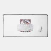 Patriottische Gans Vintage Gravure Bureaumat (Keyboard & Muis)