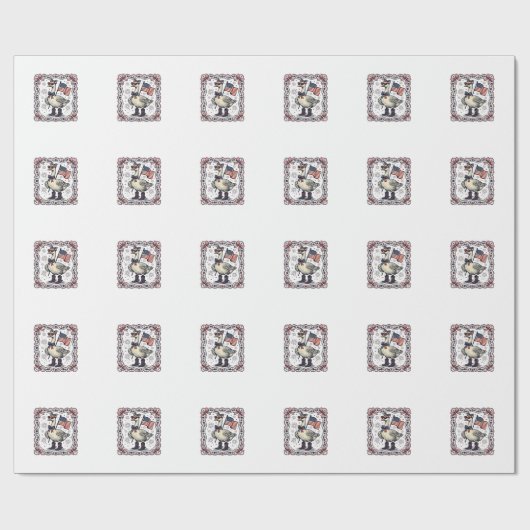 Patriottische Gans Vintage Gravure Cadeaupapier (Vlak)