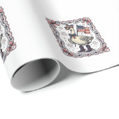 Patriottische Gans Vintage Gravure Cadeaupapier (Rol Hoek)