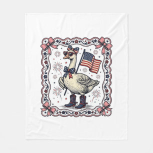 Patriottische Gans Vintage Gravure Fleece Deken