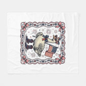Patriottische Gans Vintage Gravure Fleece Deken (Voorkant (Horizontaal))