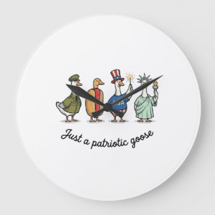 Patriottische Gans Vintage Gravure Grappige USA T- Grote Klok