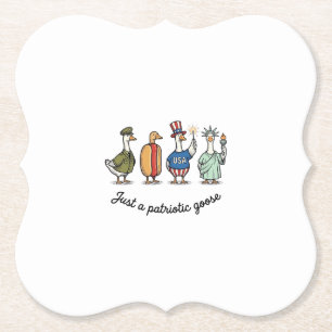 Patriottische Gans Vintage Gravure Grappige USA T- Kartonnen Onderzetters