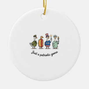Patriottische Gans Vintage Gravure Grappige USA T- Keramisch Ornament